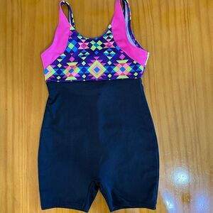 Circo Pink and Black Geometric Bodysuit